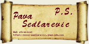 Pava Sedlarević vizit kartica